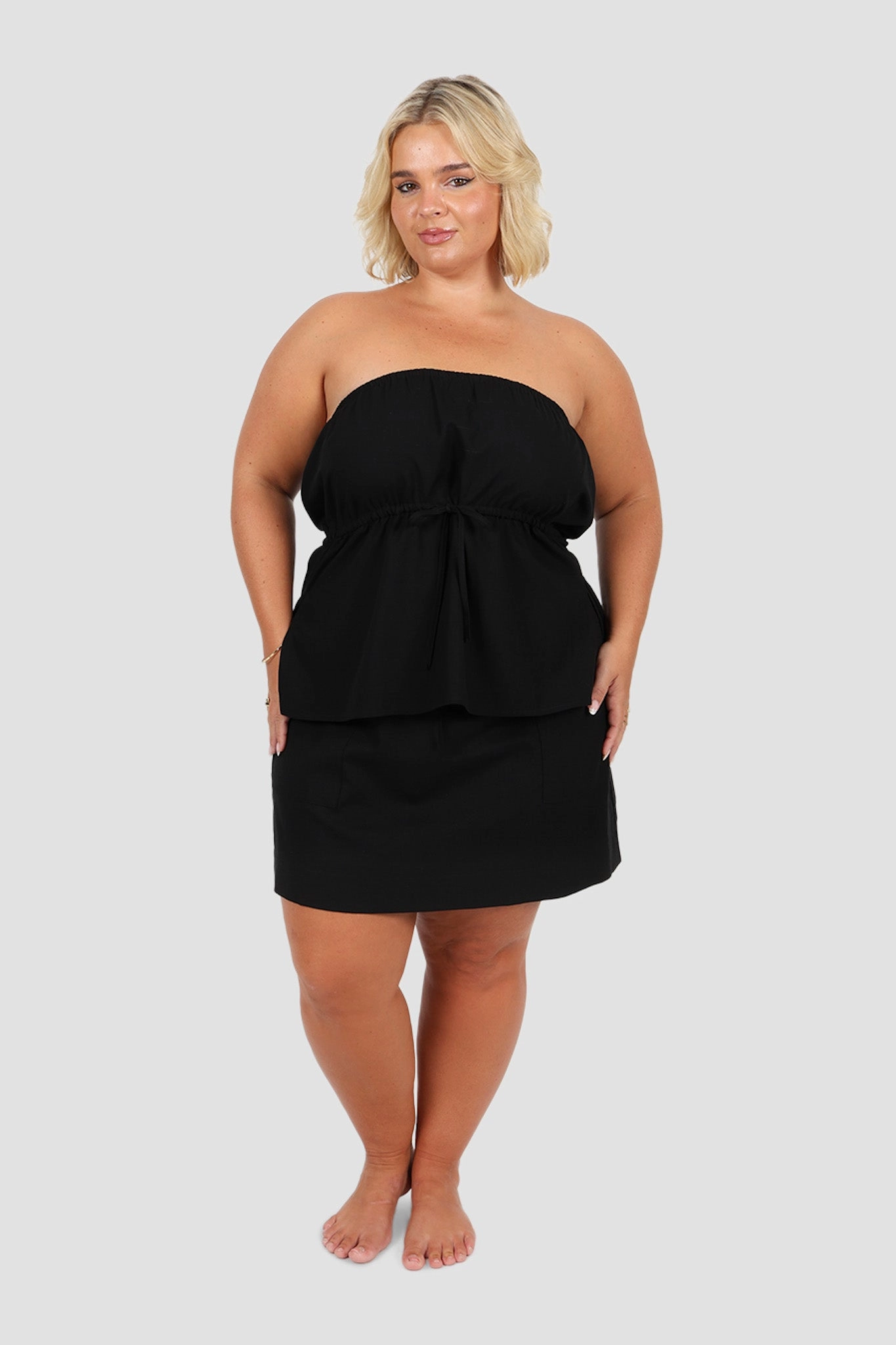 Romantic Vibe Crisscross Back TORIA SKIRT BLACK