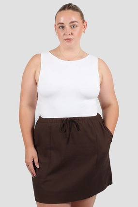 TORIA SKIRT ESPRESSO Patchwork Design