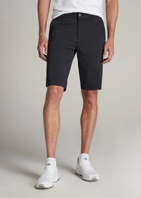 Traveler Chino Shorts for Tall Men in Black Unique Pattern