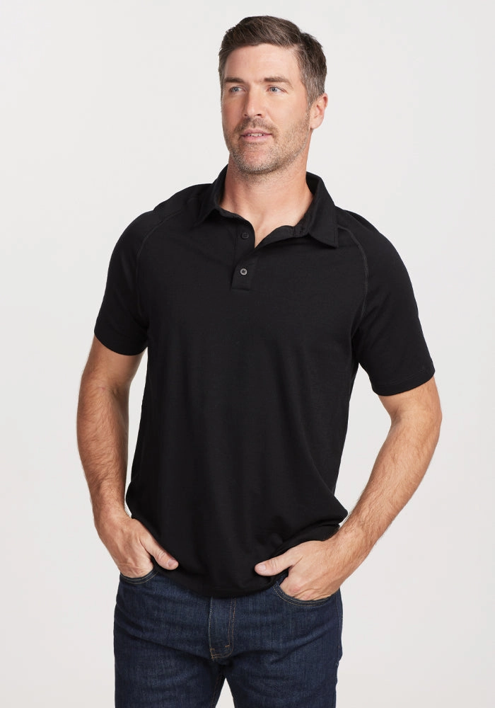 Summit Polo - Black Loose fitting comfort