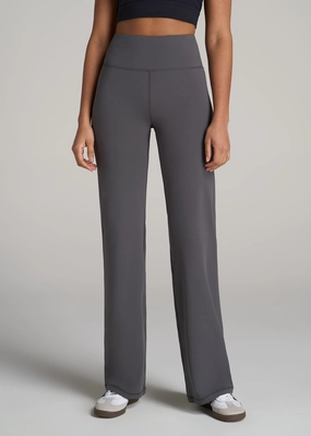 Balance Wide-Leg Pants for Tall Women in Charcoal Neutral Color Thermal Warm Morning Jog