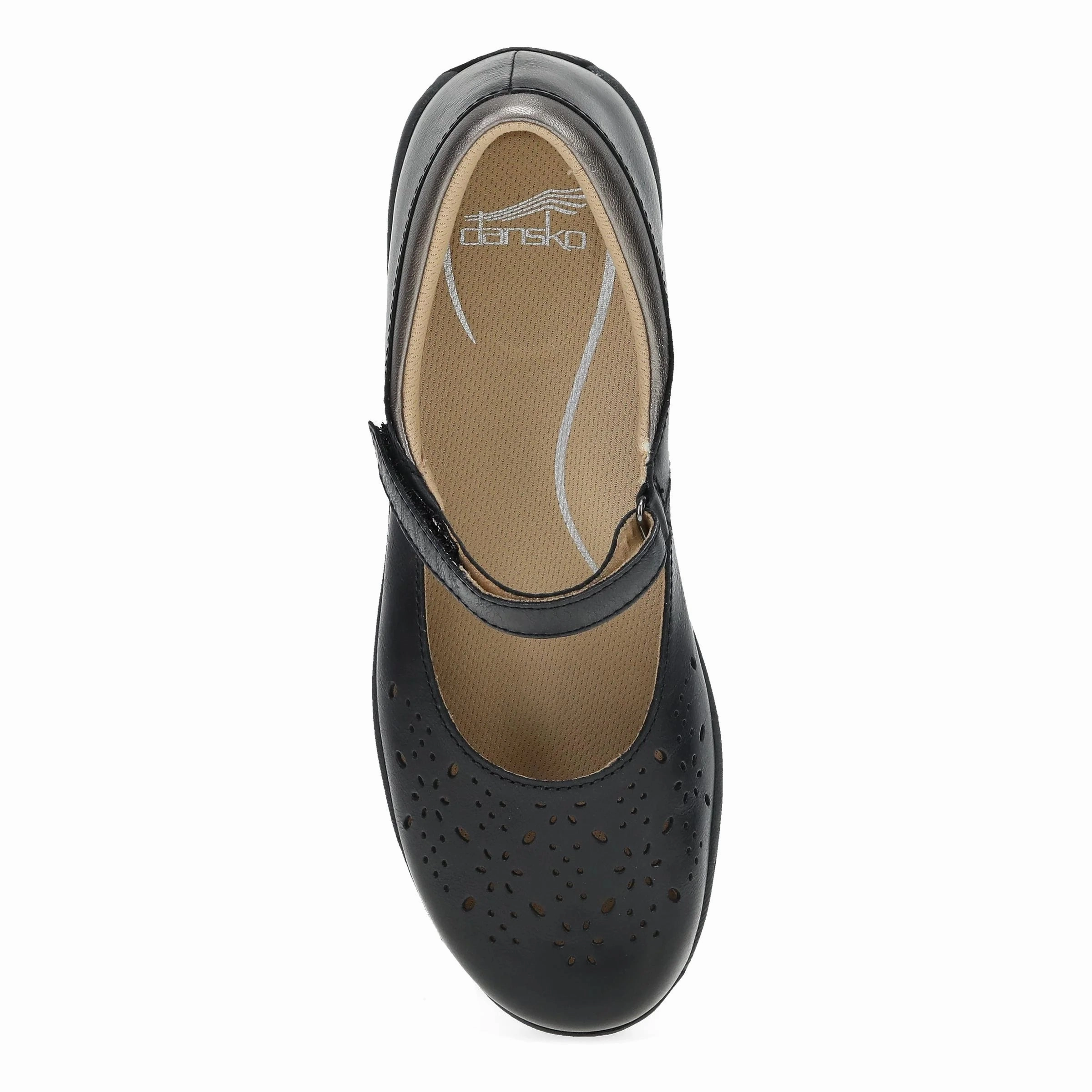 Compact Build Dansko Stacy Mary Jane Clog - Black Waxy Burnished