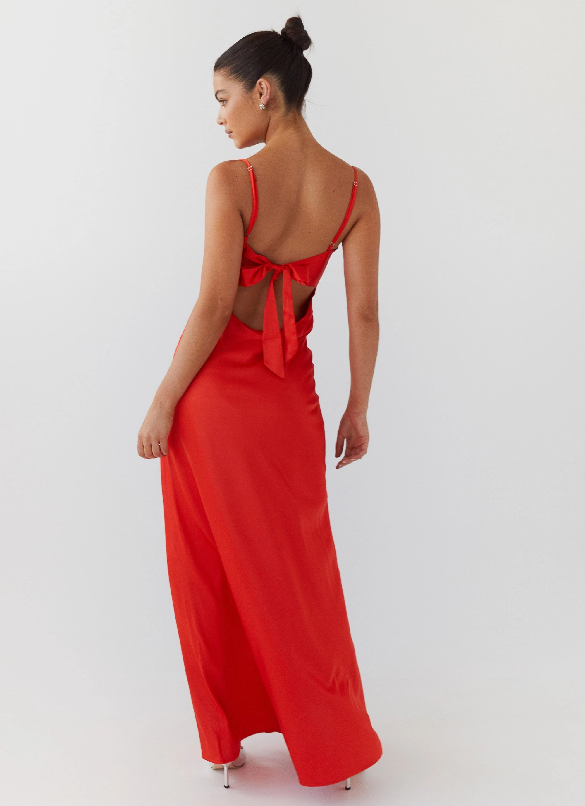 Reversible-Style Smooth Layering Flora Satin Maxi Dress - Citrus