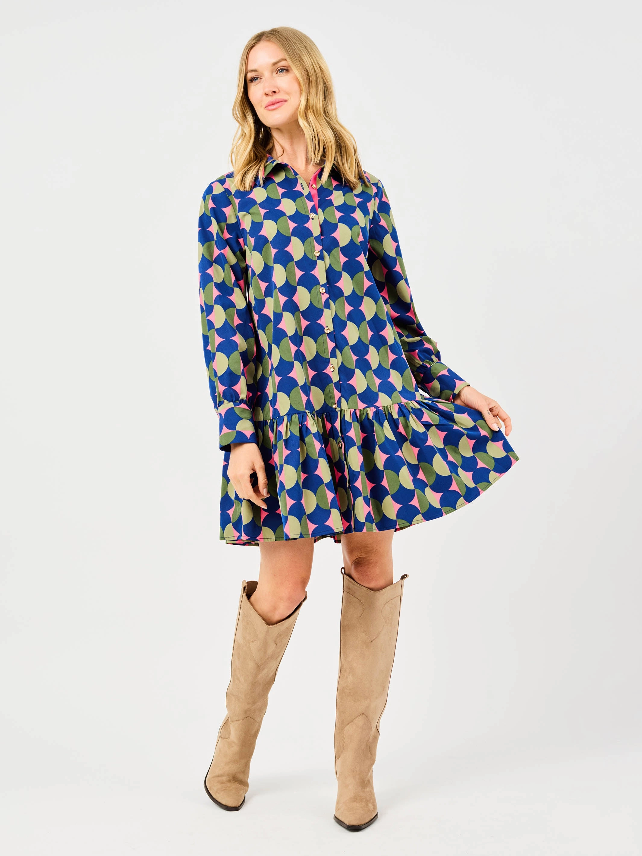 Comfortable Design Fall Tone Fiona Dress | Polka Dot Pops
