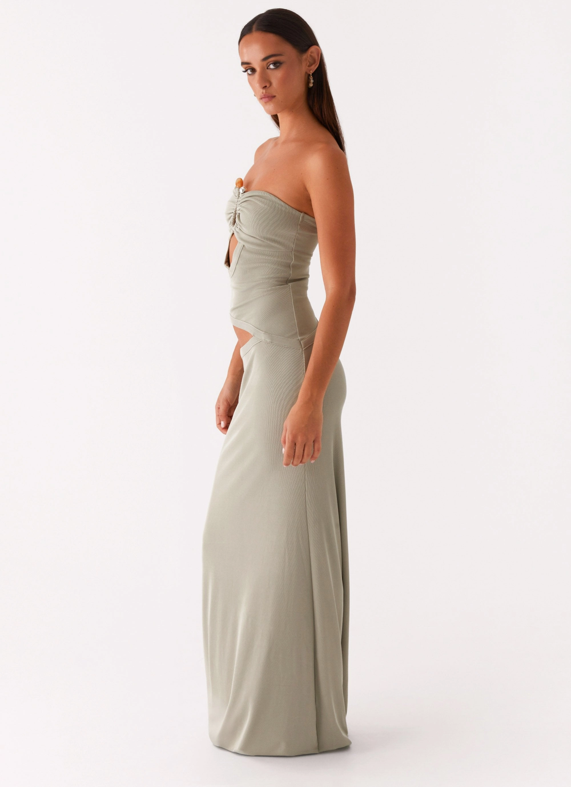 Guest Shine Wild Roses Maxi Dress - Sage
