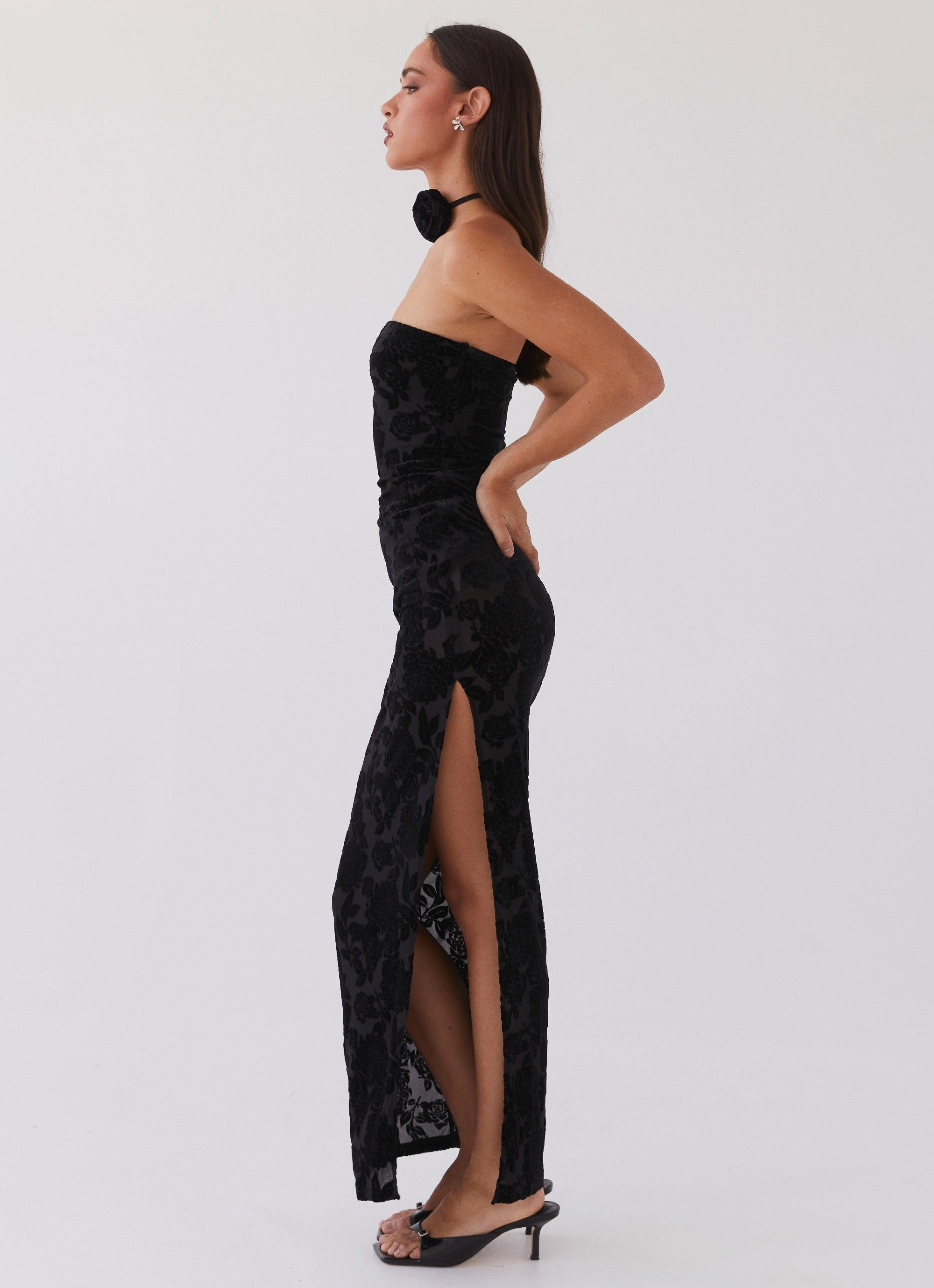 Trouble Love Maxi Dress - Black Flattering Cut