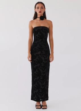 Flawless Waist Fit Trouble Love Maxi Dress - Black