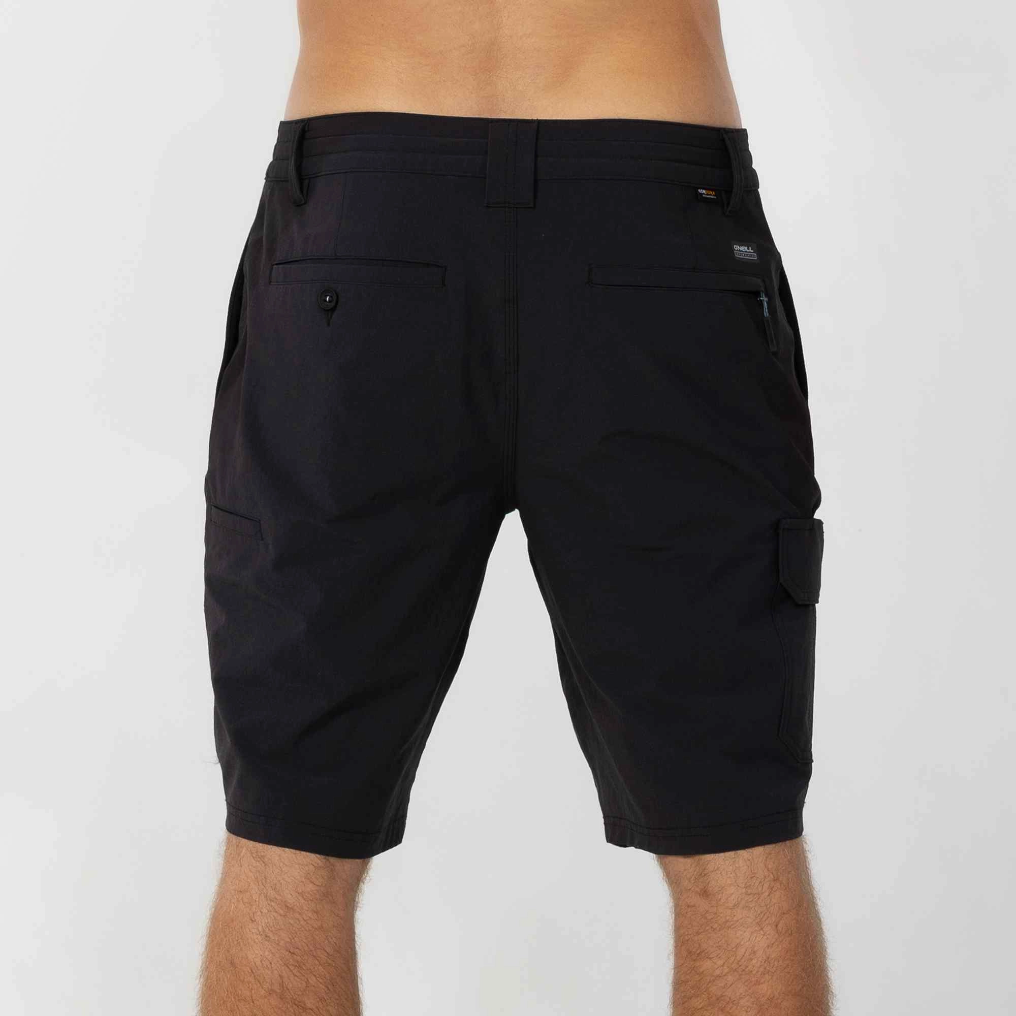 Flexible Gusset Design quick-drying TRVLR Cargo 20" Hybrid Short - Black
