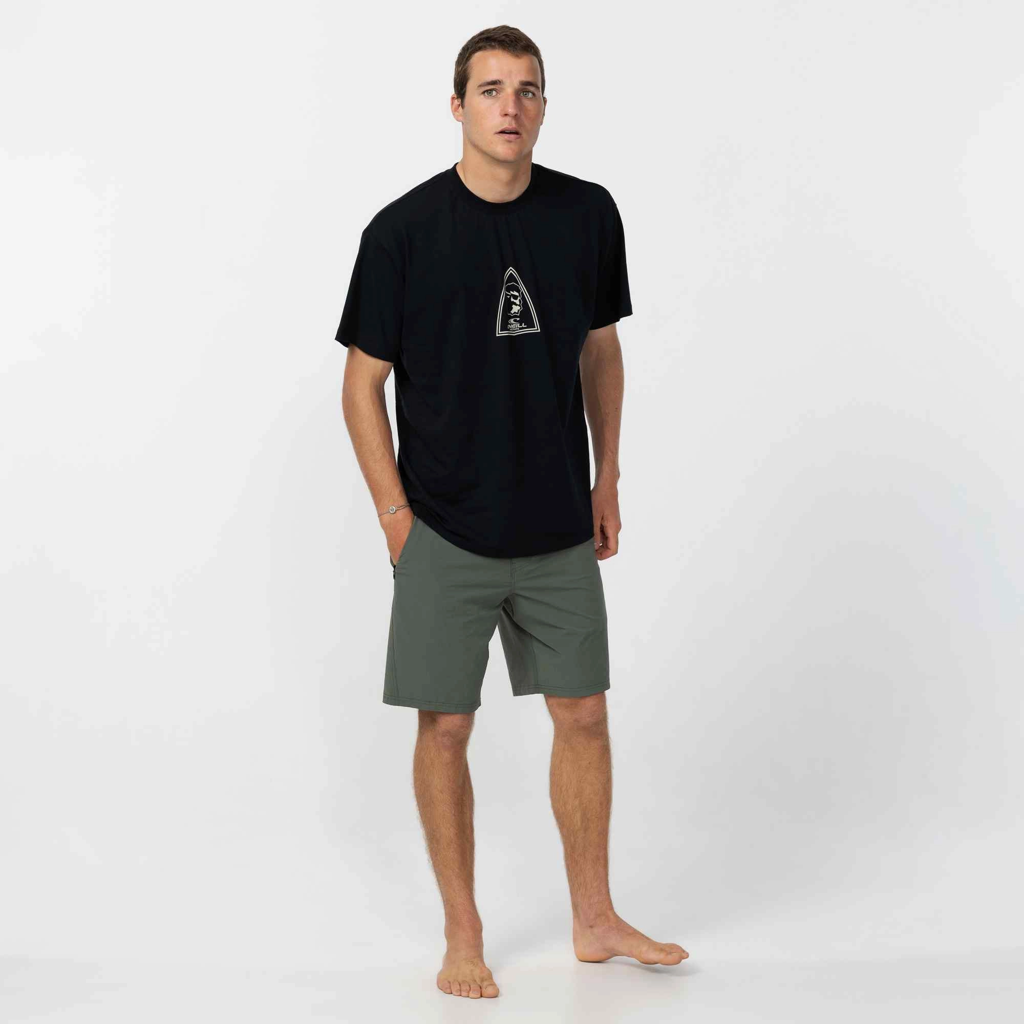 TRVLR Enduro 19" Hybrid Short - Dark Olive Neutral Tones Cool Fit