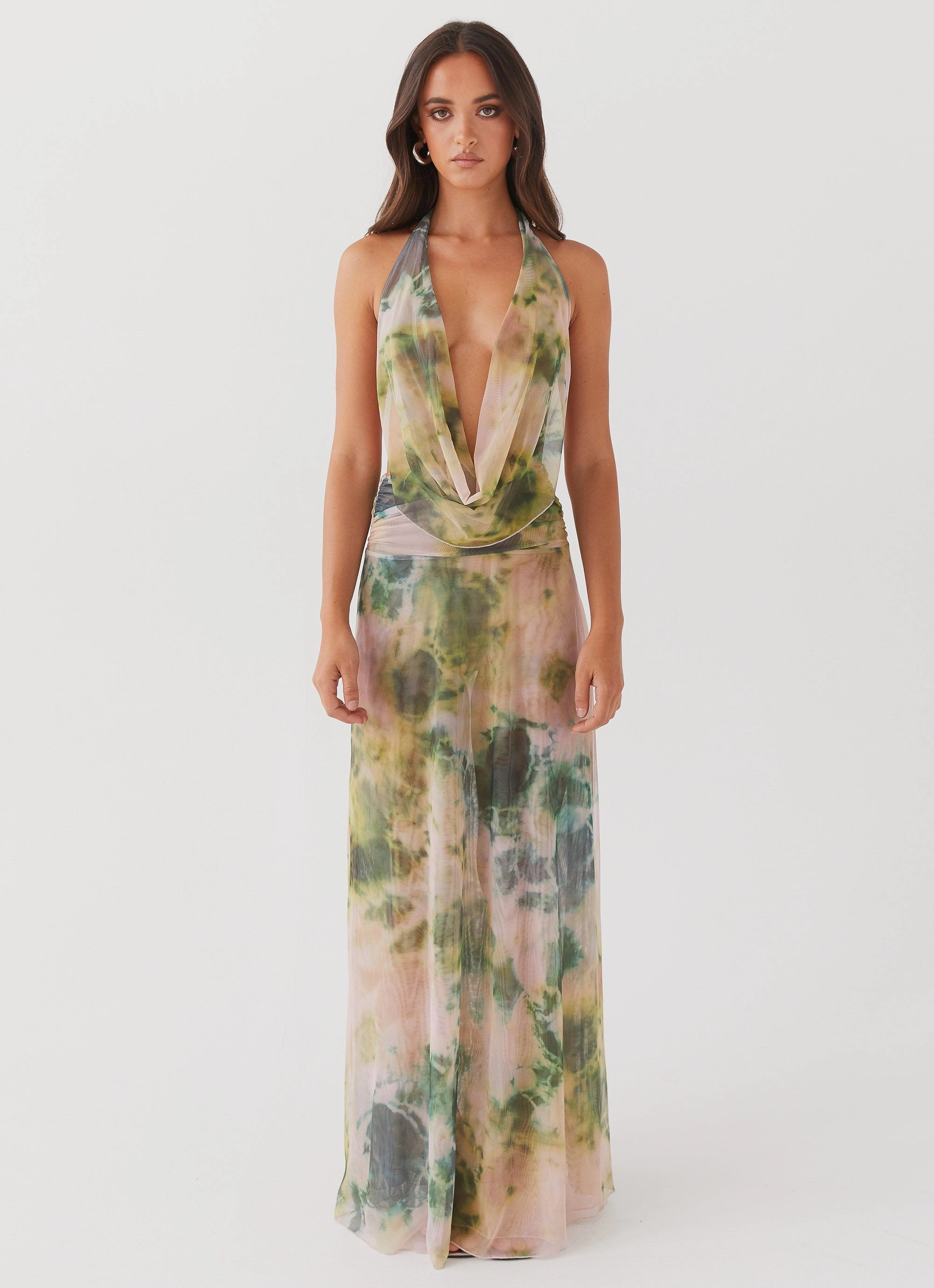 Elysia Mesh Maxi Dress - Rainforest Day Ready Look Cut-Out-Detail