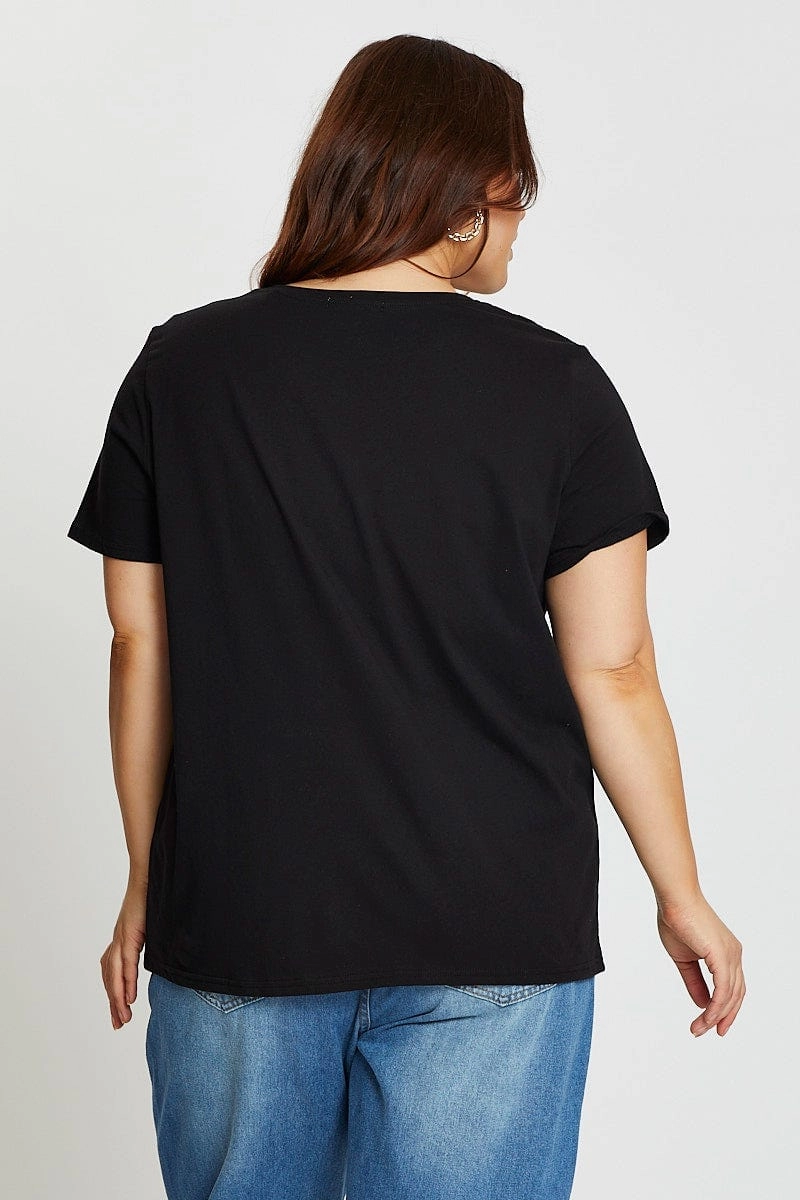 Black Short Sleeve Nyc Graphic Print T-shirt RecycledBlend