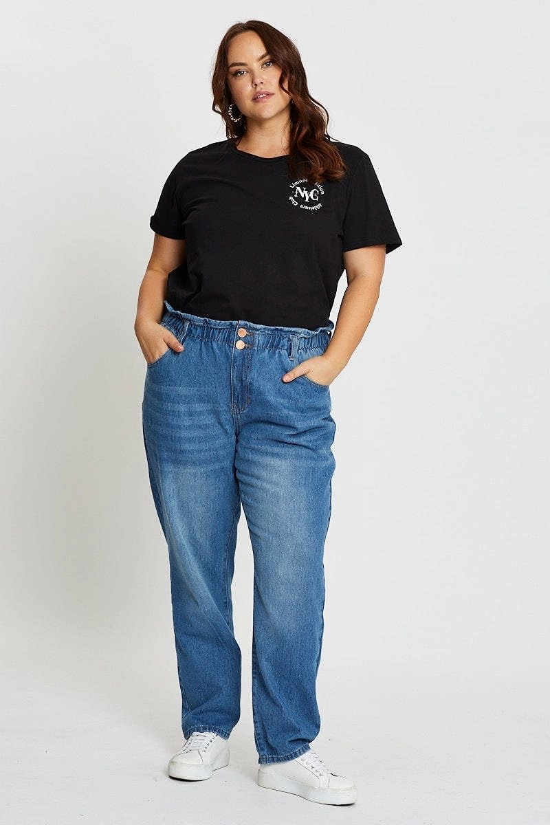 TaglessDesign Black Short Sleeve Nyc Graphic Print T-shirt