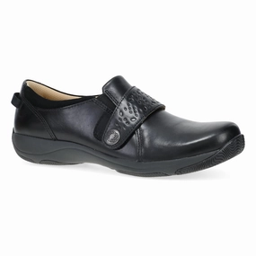 Practical Design Versatile Fit Dansko Women's Sallie Slip Resistant Adjustable Shoe - Black Waxy Burnished