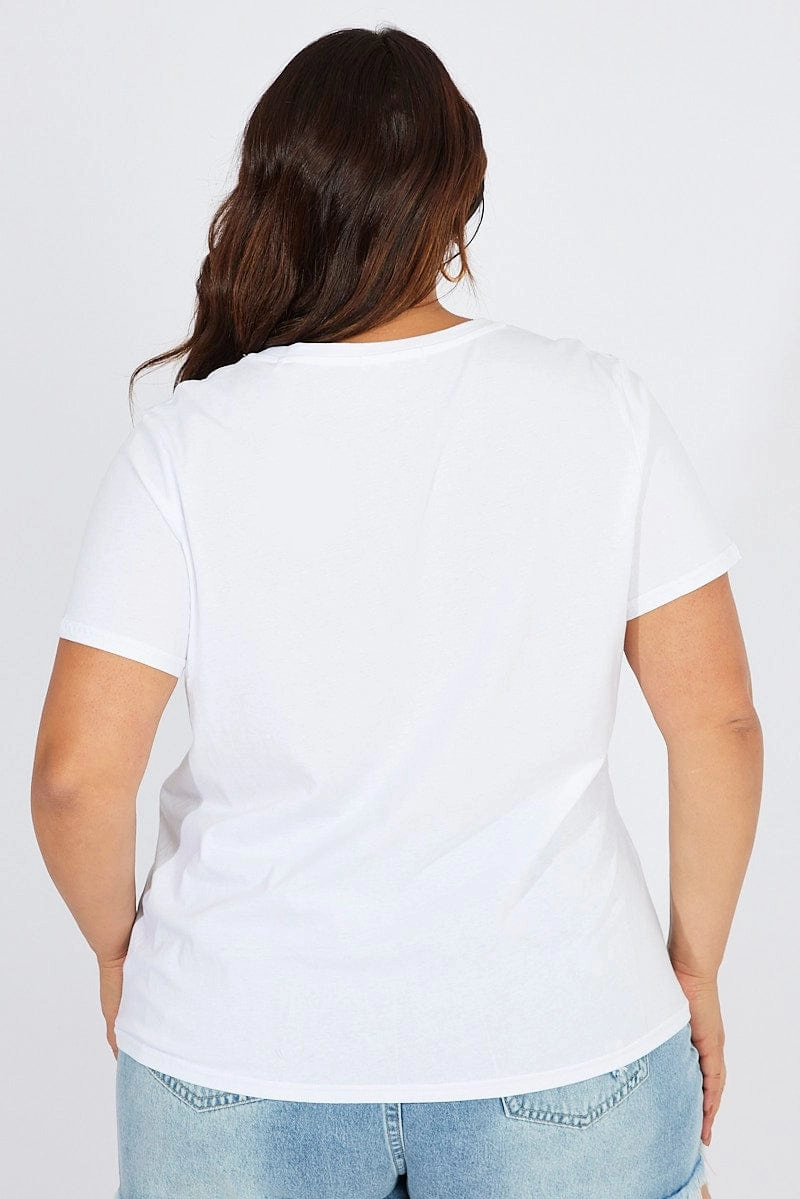 Casual Layers Quick Dry Wear Fit White Graphic T-shirt Short Sleeve Crew Neck