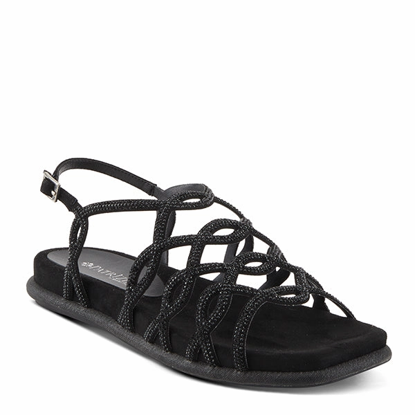 Balanced feel Patrizia by Spring Step Women's Glamgloss Sandals - Black