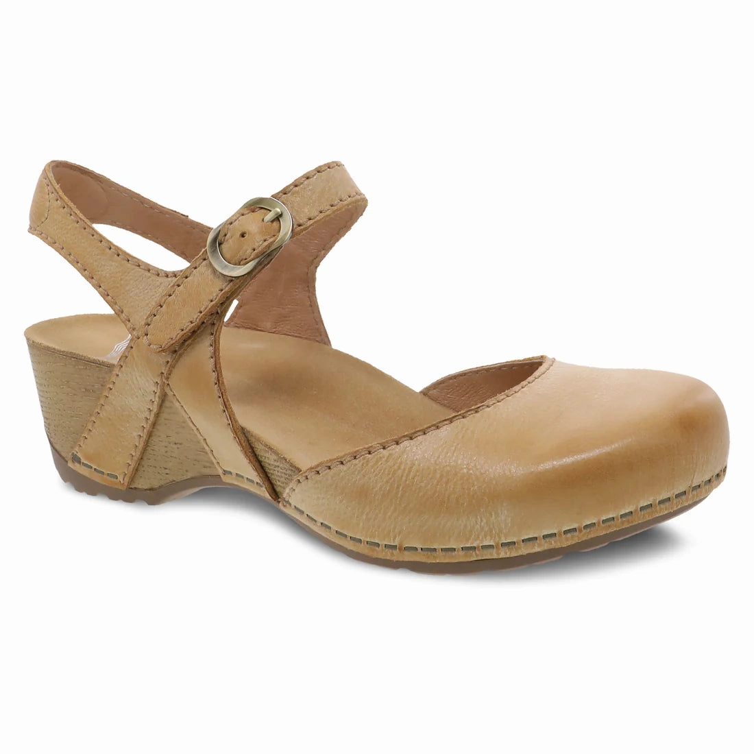 Platform Sole Dansko Women's Tiffani Sandal - Tan Milled Burnished