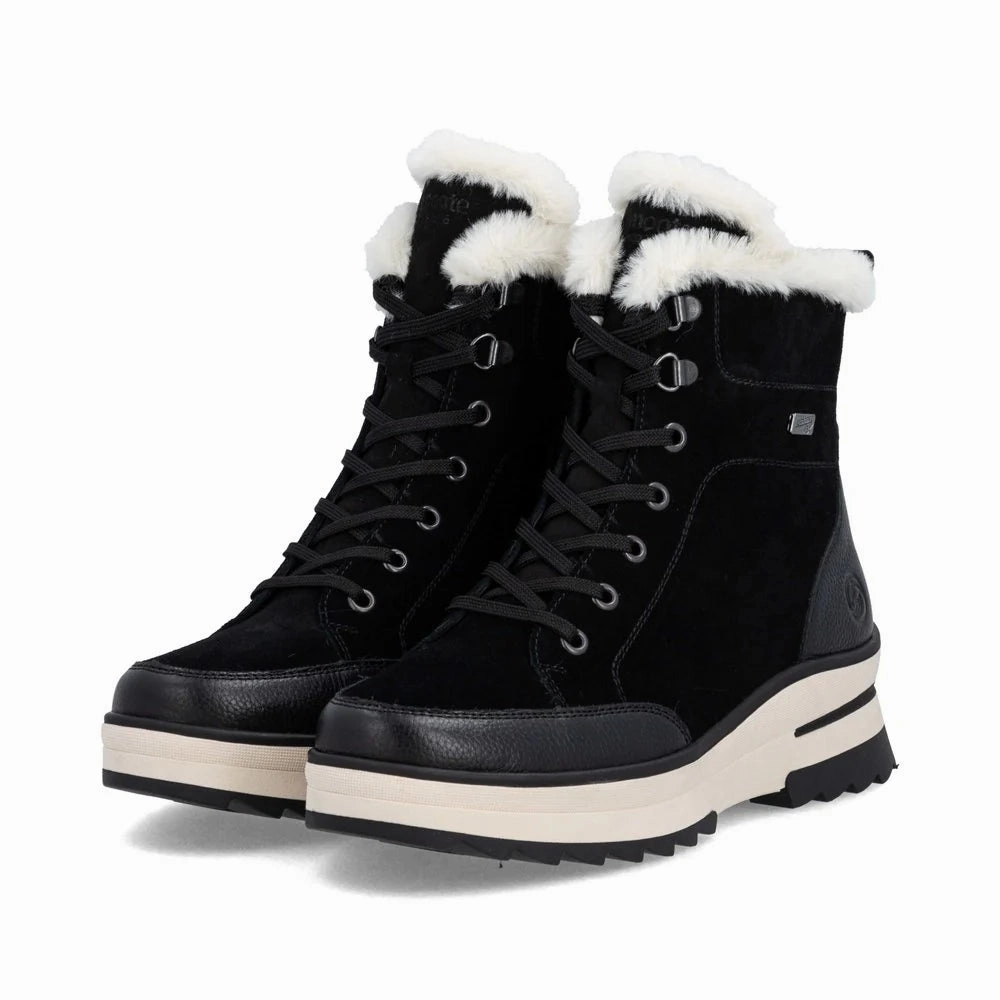 Dream Walk Odor Control Layer Remonte Women's D2B76 Insulated Waterproof Sidezip Boot - Black