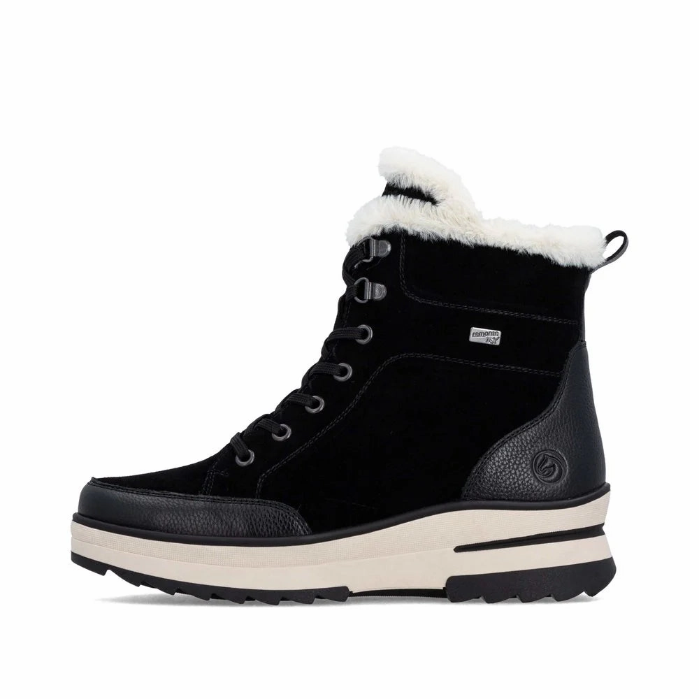 Seamless Comfort All Day Wear Remonte Women's D2B76 Insulated Waterproof Sidezip Boot - Black