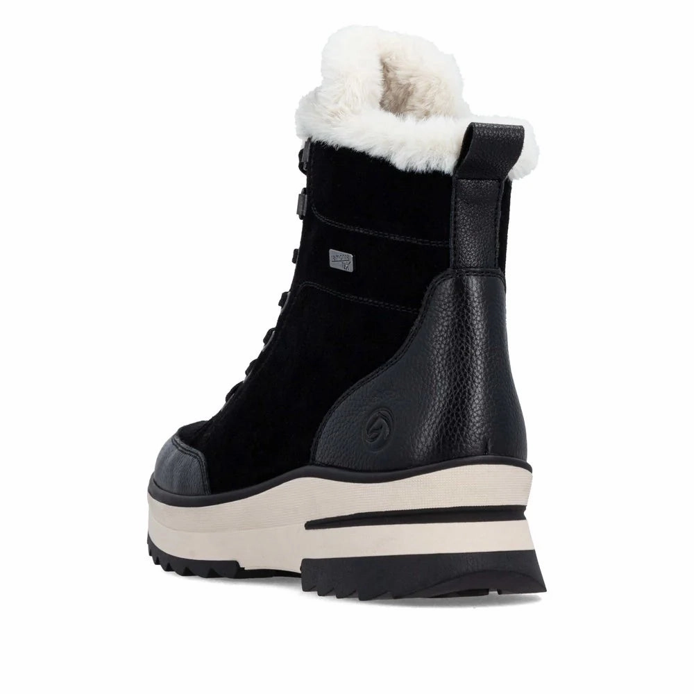 Ultimate Comfort Remonte Women's D2B76 Insulated Waterproof Sidezip Boot - Black
