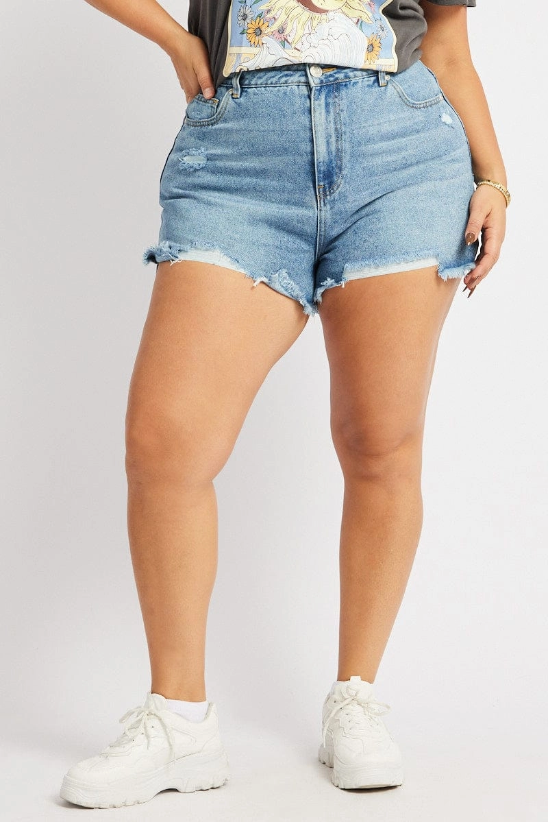 Denim Relaxed Shorts High Rise Relaxed Motion
