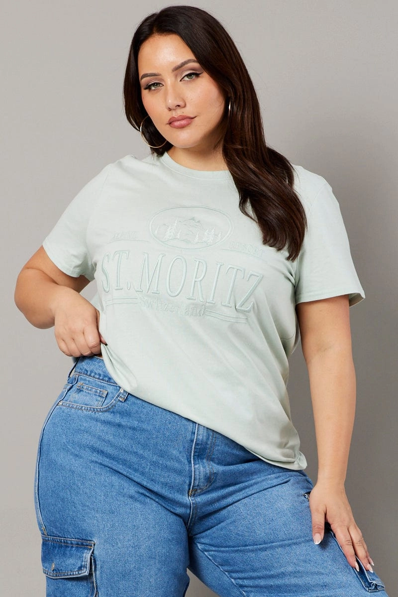 Abstract mystery Cool Fit Green Graphic T-shirt Short Sleeve Crew Neck