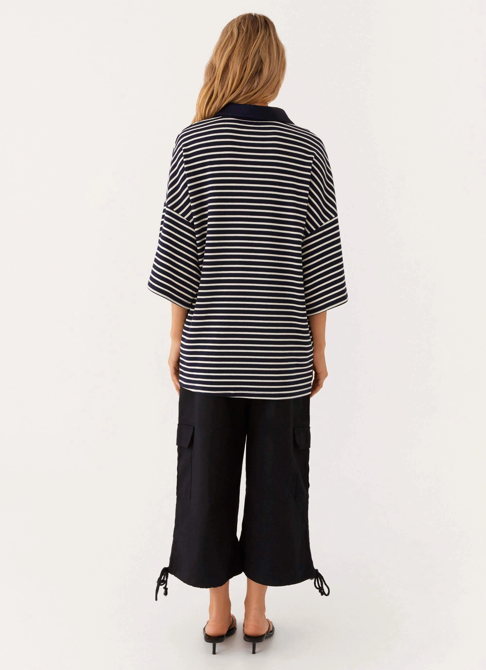 Necklace Oversized Undefeated Oversized Polo Top - Stripe