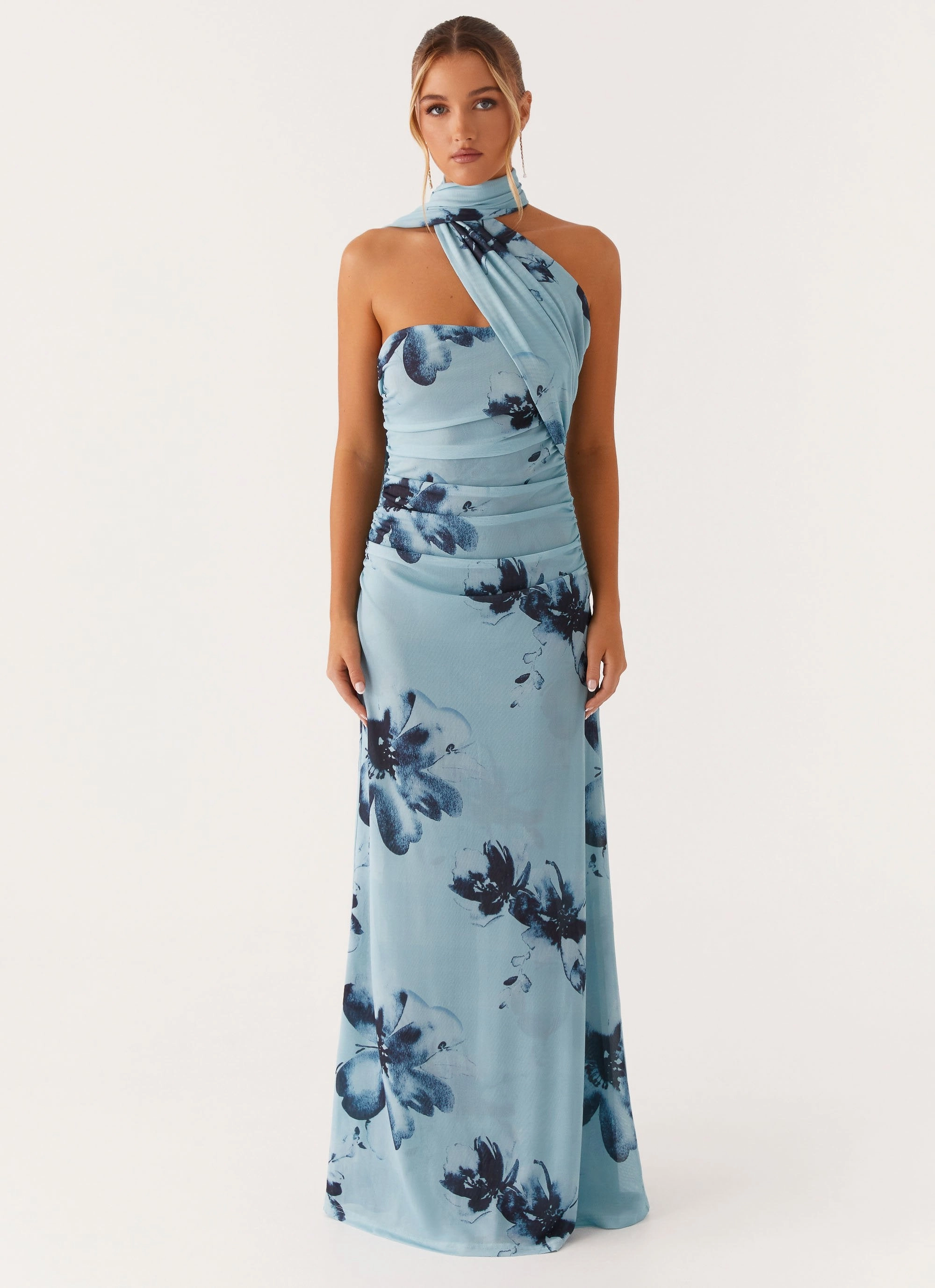 Songbird Maxi Dress - Blue Black Floral Light and Comfortable Wear Light Motion