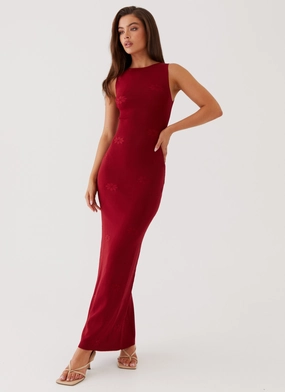 Holly Knit Maxi Dress - Red Grace Base