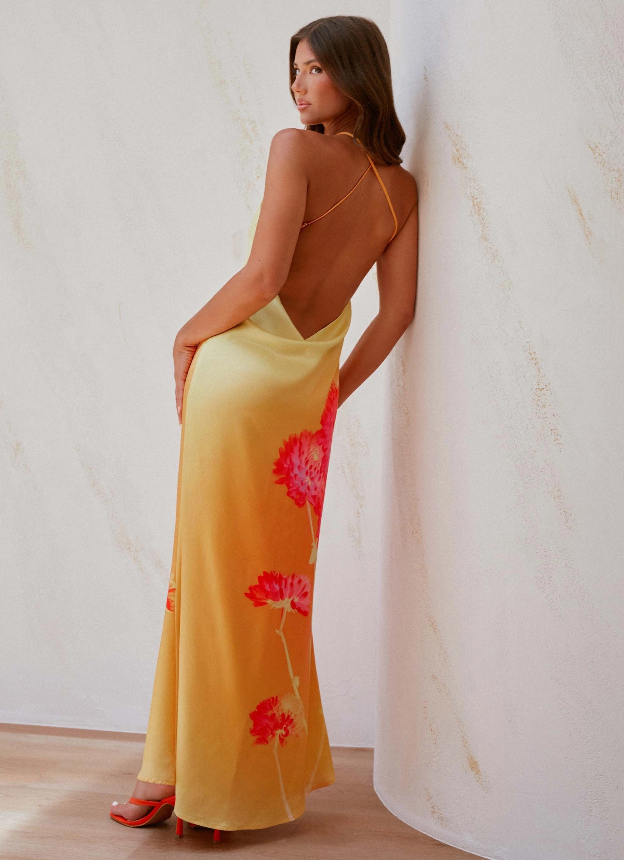 Weekend Fresh Chloe Maxi Dress - Orange Floral