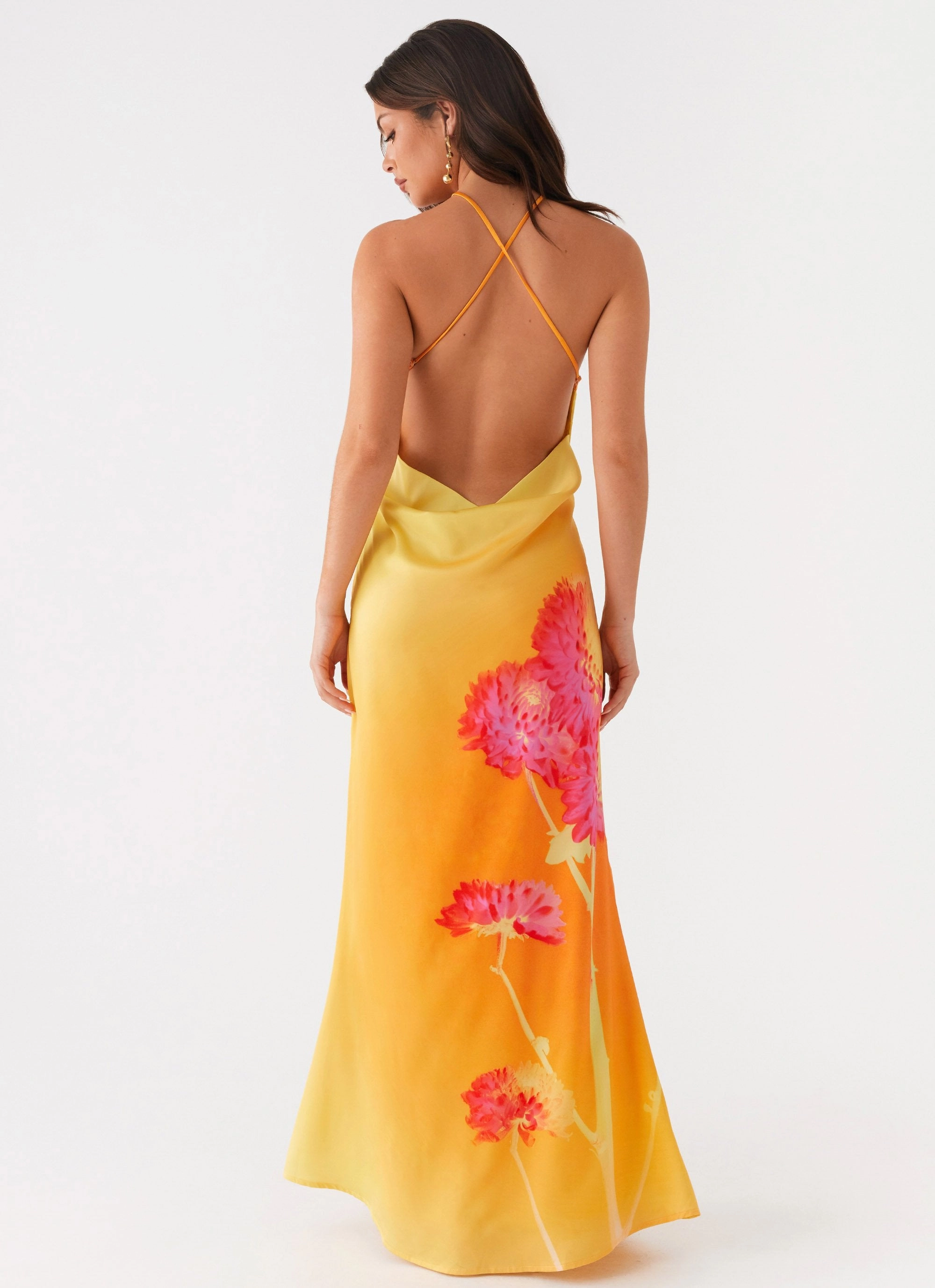 Chloe Maxi Dress - Orange Floral Relaxed fit wear