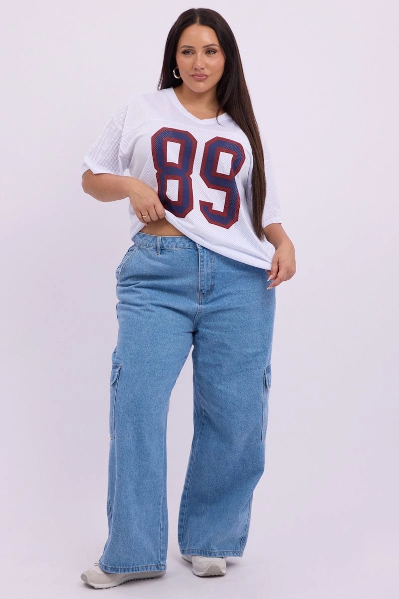 Breathable Comfort Fit White Graphic T Shirt Short sleeve V Neck