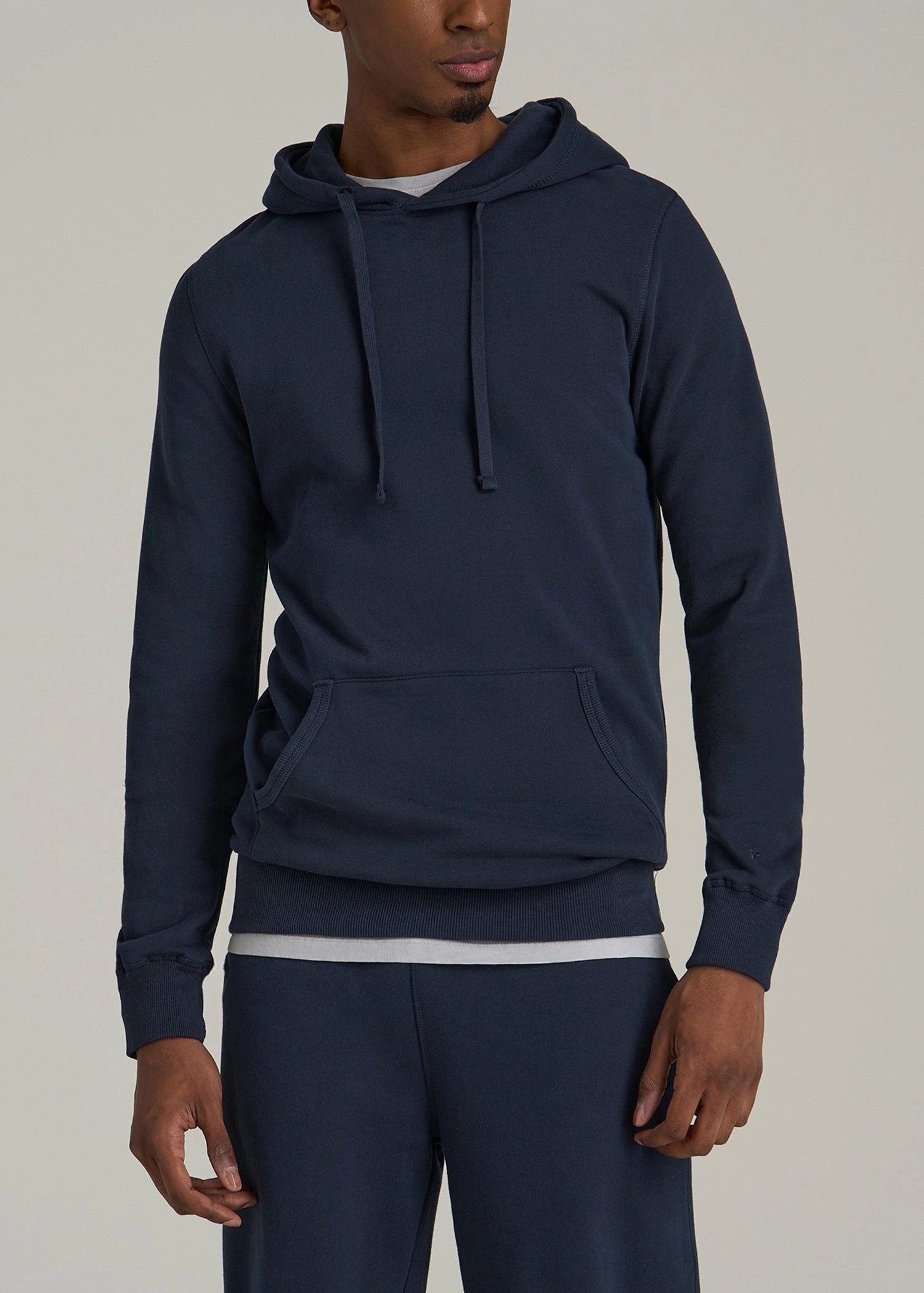 Wearever 2.0 Fleece Hoodie for Tall Men in Evening Blue shiny accents Chill Style