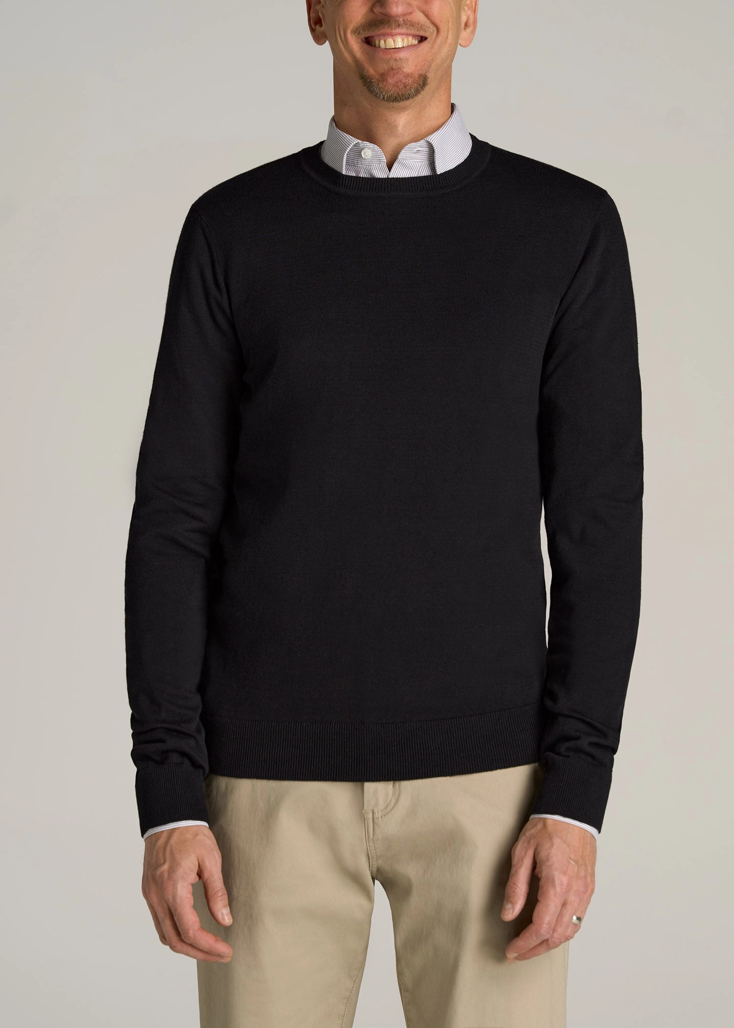 product couple connection Everyday Crewneck Tall Men's Sweater in Black