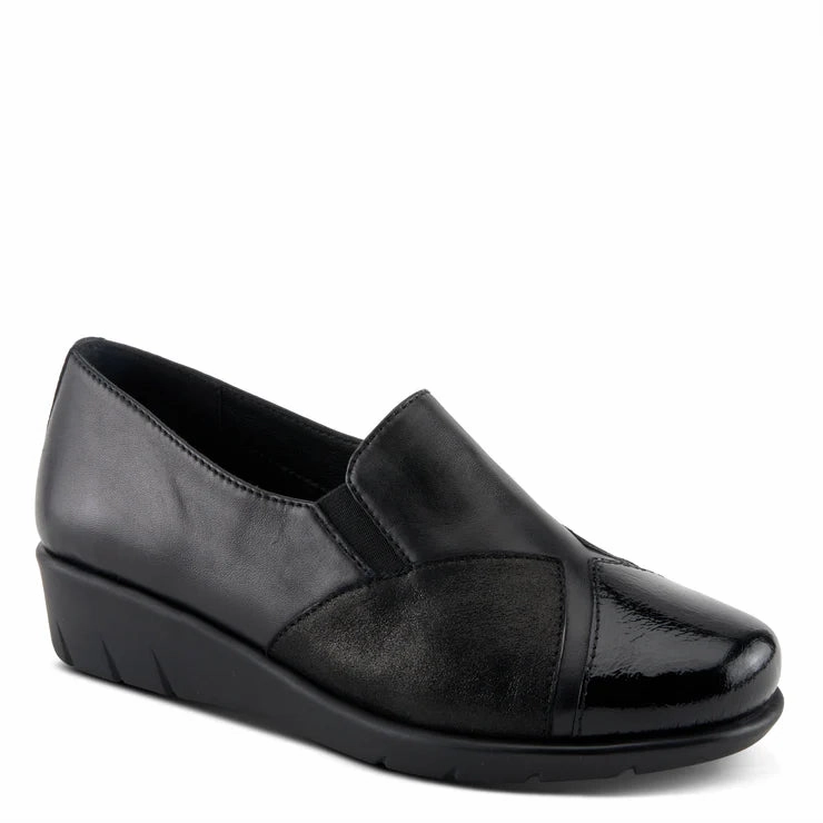 Sandal Style Spring Step Women's Evzen Wedge Slip-On - Black