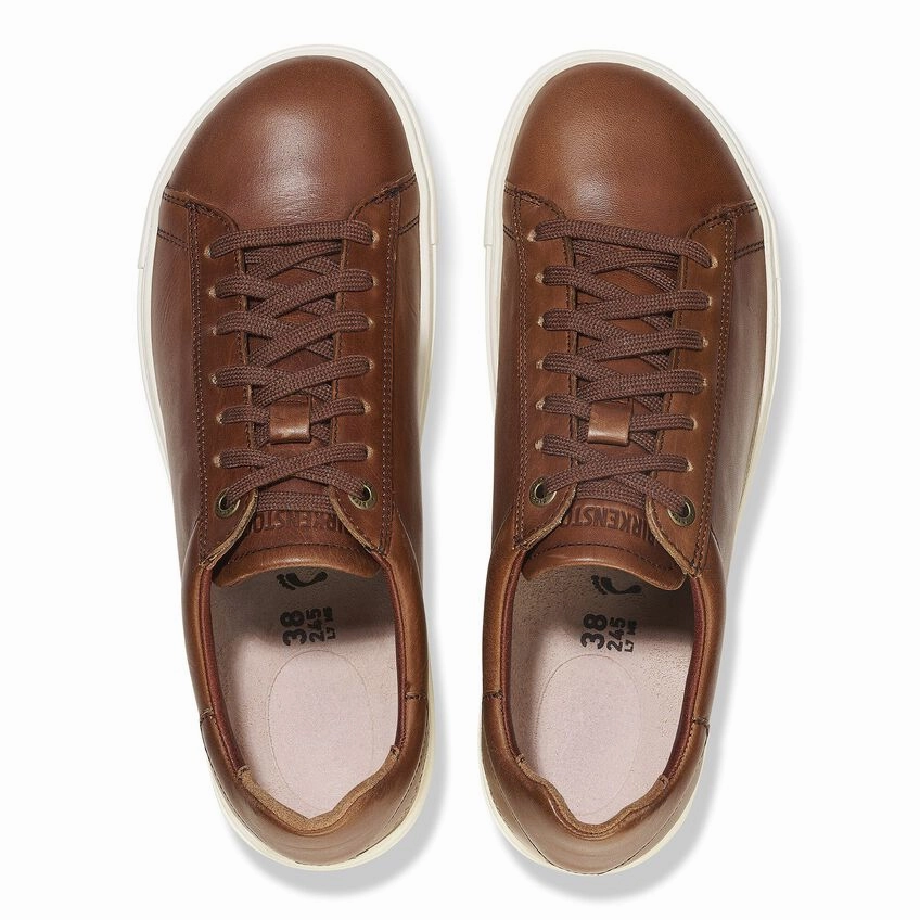 Birkenstock Women's Bend Leather Sneaker - Cognac Minimalist Look