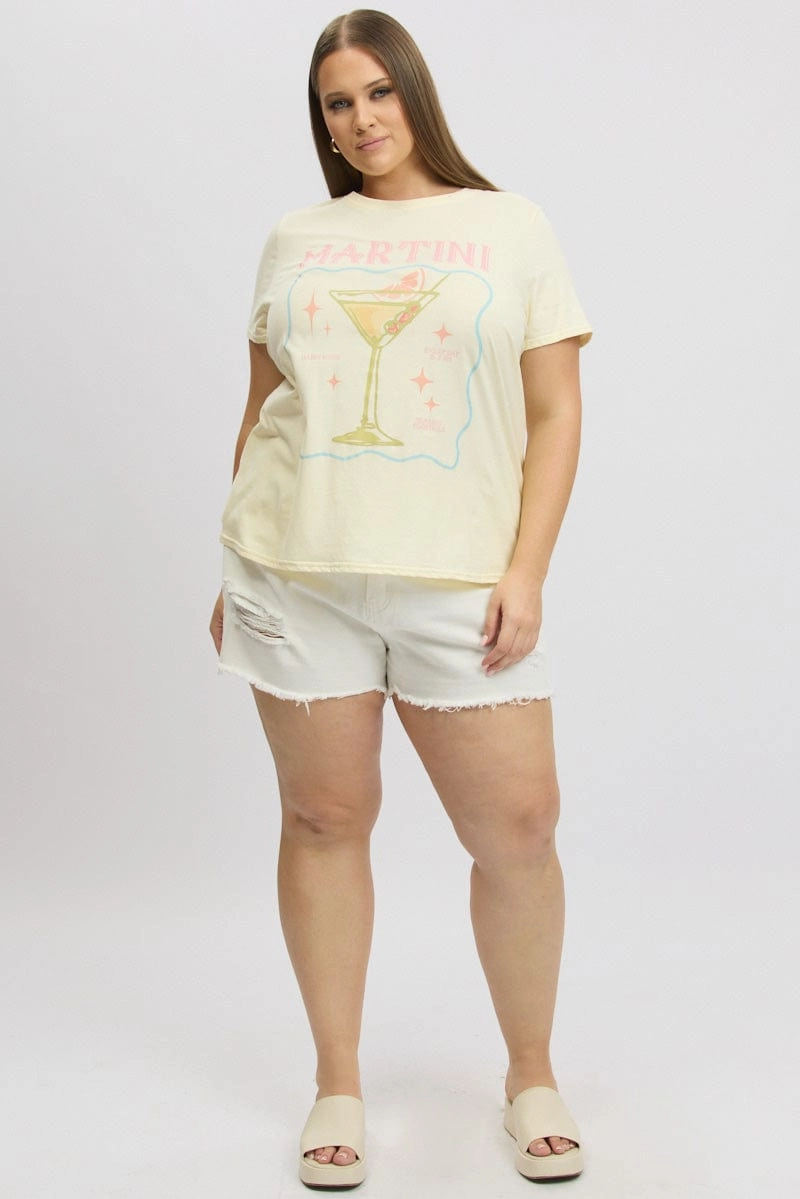 Camping attire Classic Wearable Yellow Graphic T Shirt Short Sleeve