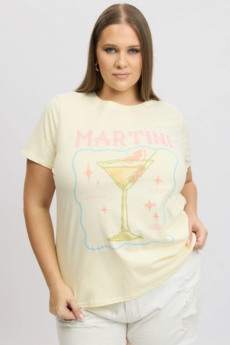 Yellow Graphic T Shirt Short Sleeve kids' Bold Look