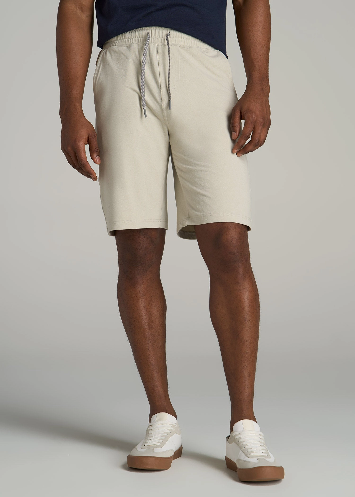Weekender Stretch Lounge Shorts for Tall Men in Stone Heather Chill Fit Polyester shorts