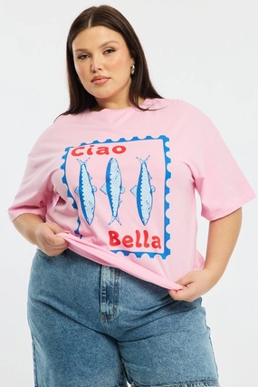 Pink Sardine T-shirt Short Sleeve Smooth Finish Stretch Design