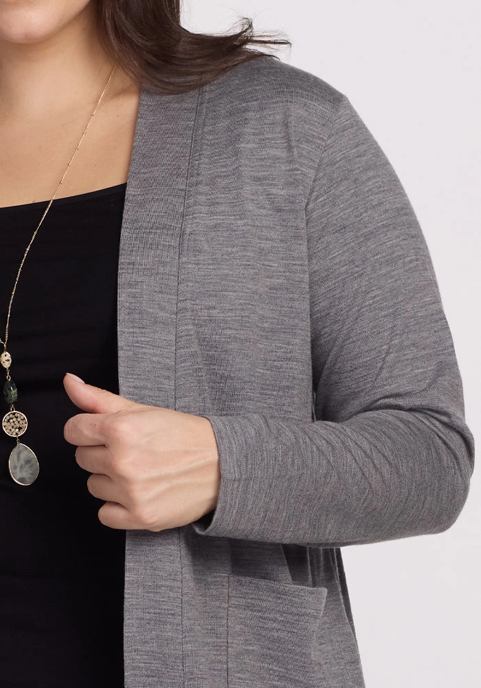 Casual Paisley Cardigan - Graphite Heather