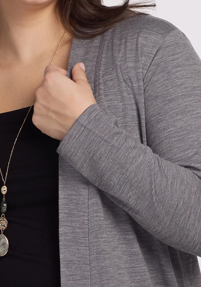 full sleeve Paisley Cardigan - Graphite Heather