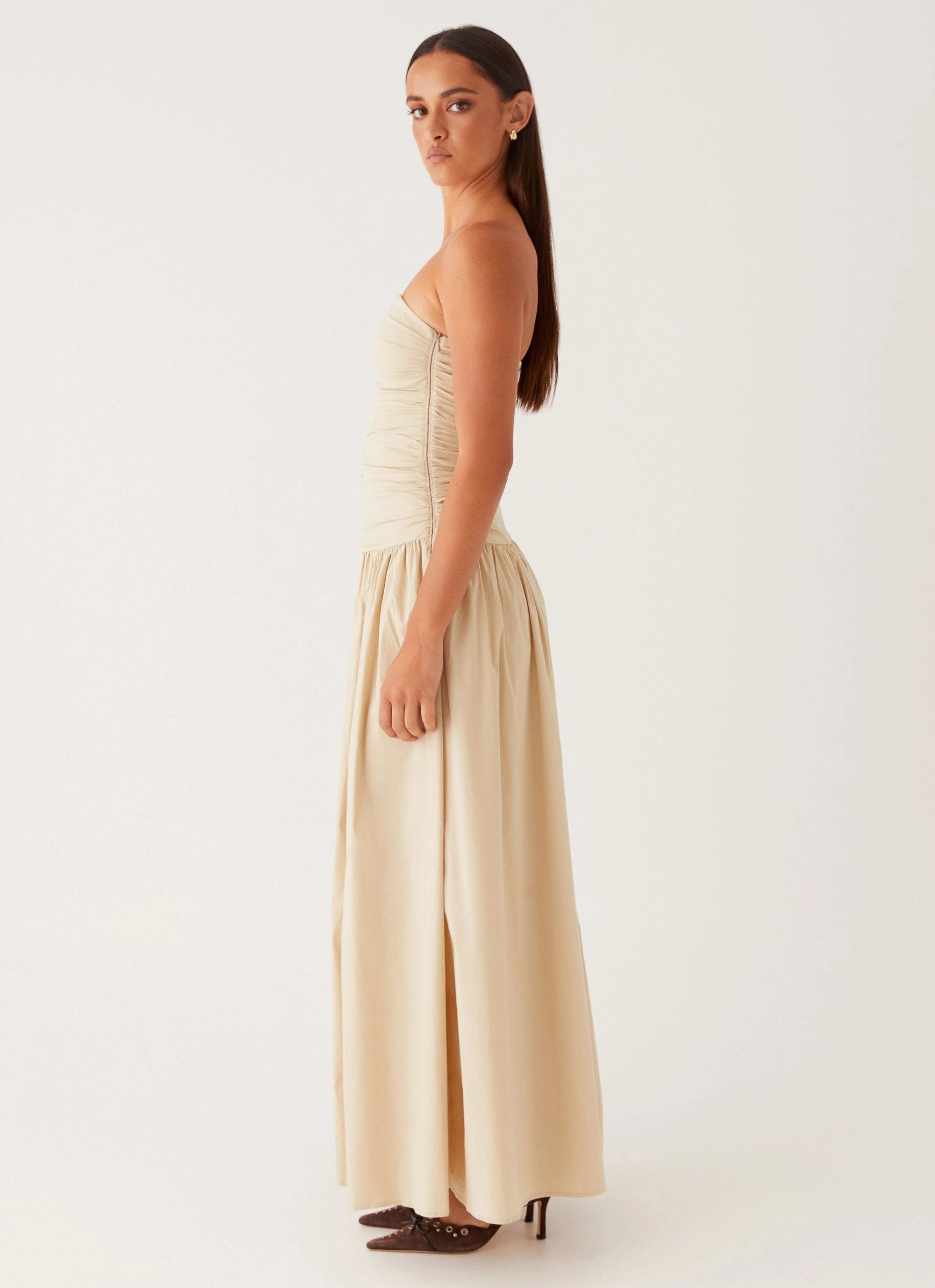 Designer-Label Smart Layer Carmel Maxi Dress - Ivory