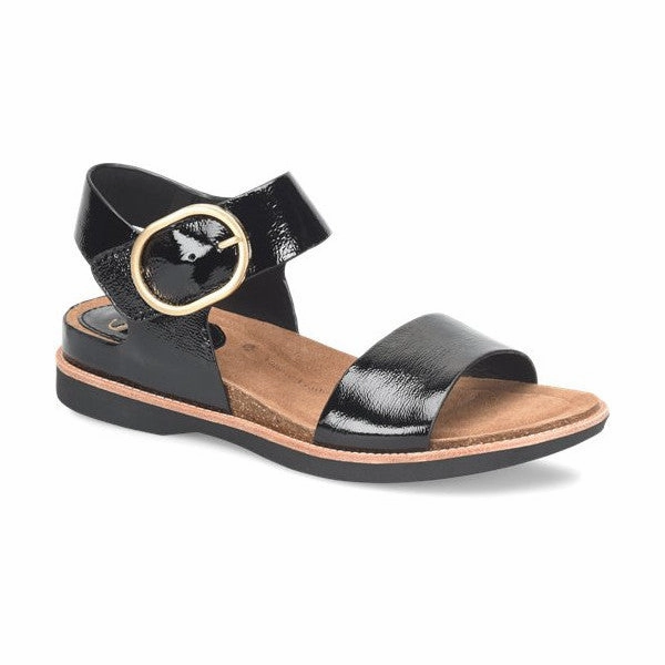 Balanced Weight Distribution Recycled Plastic Construction Sofft Women's Bali Sandal - Black Patent