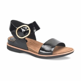 Balanced Weight Distribution Recycled Plastic Construction Sofft Women's Bali Sandal - Black Patent