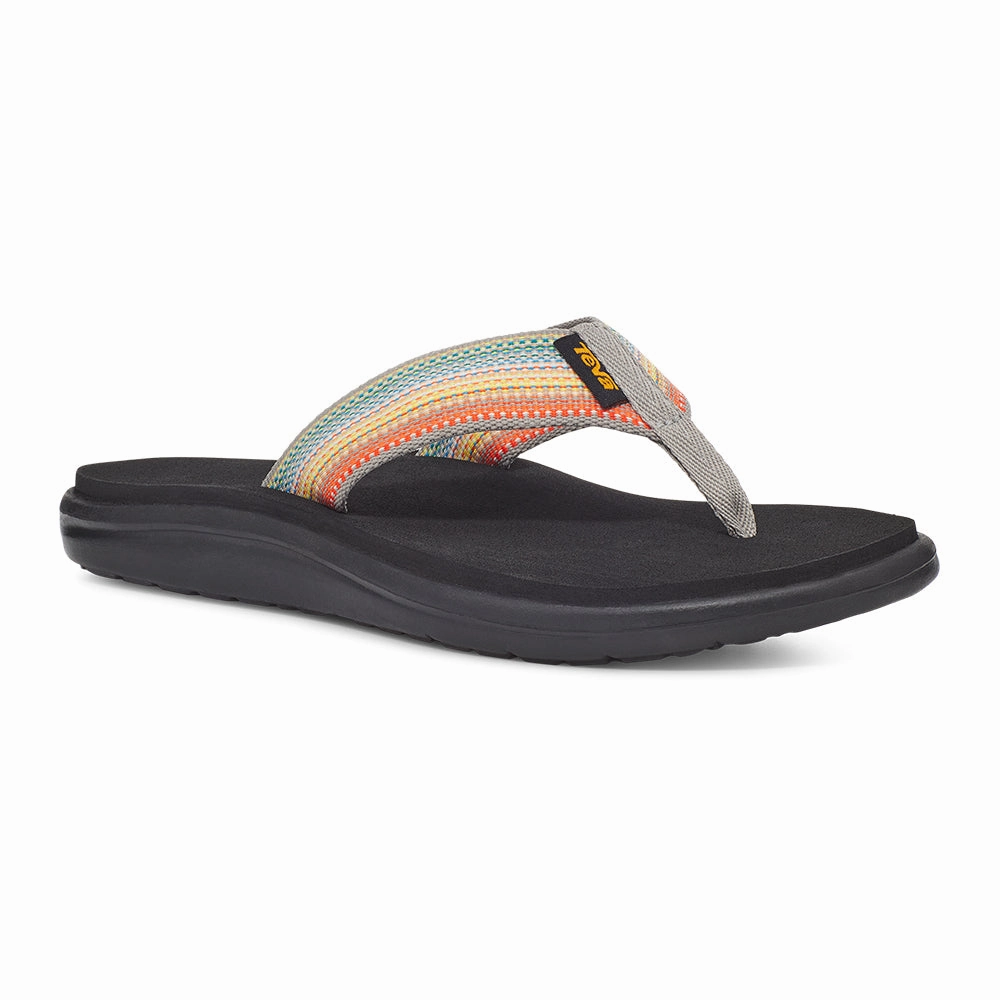 Elastic Strap Firm Step Teva Women's Voya Flip - Antiguous Grey Multi