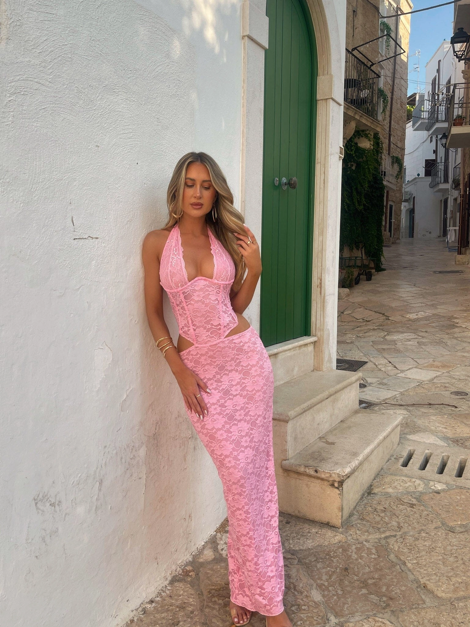 VIDA MAXI DRESS PINK Bright-Hue Adjustable Straps