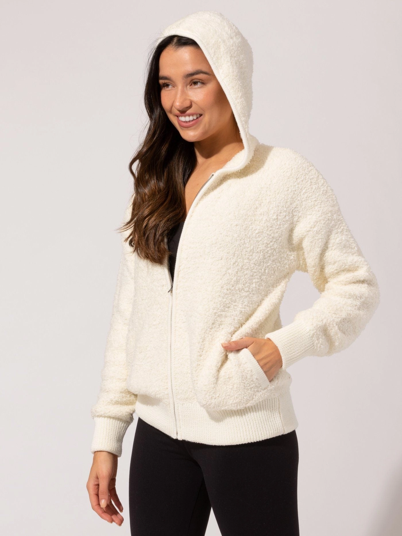 Articulated Elbows Ultraviolet Protection Vivi Boucle Zip Hoodie