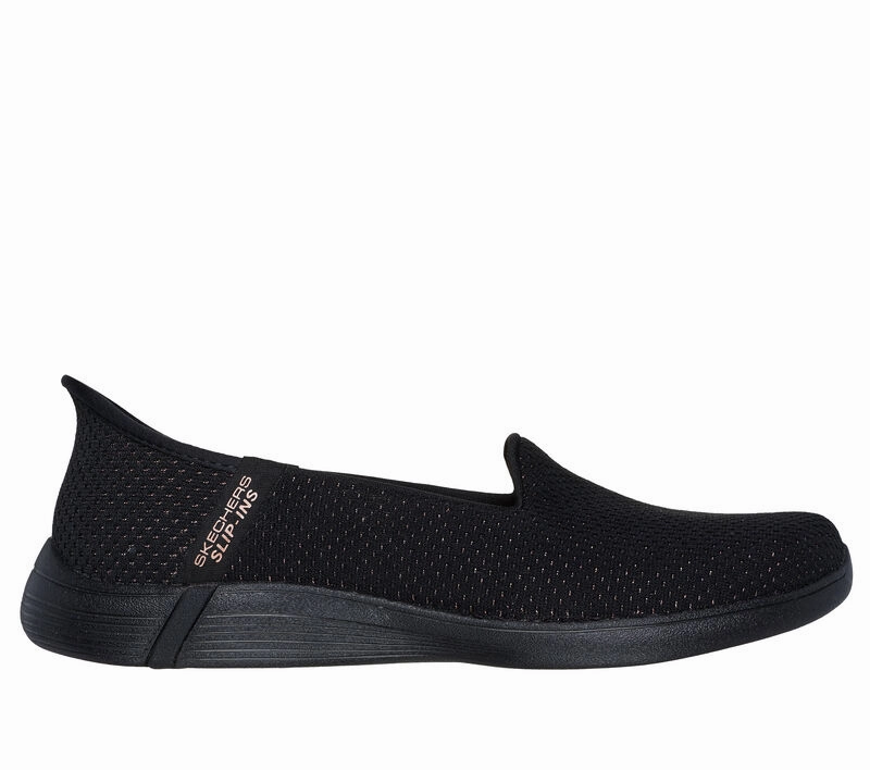 Skechers Women's Slip-Ins (Hands Free) On-The-Go Swift Shoe - Black Memory   foam Ridge Hike