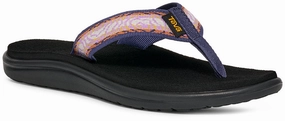 Comfortable Footbed Teva Women's Voya Flip Sandal - Archive Topo Lupine