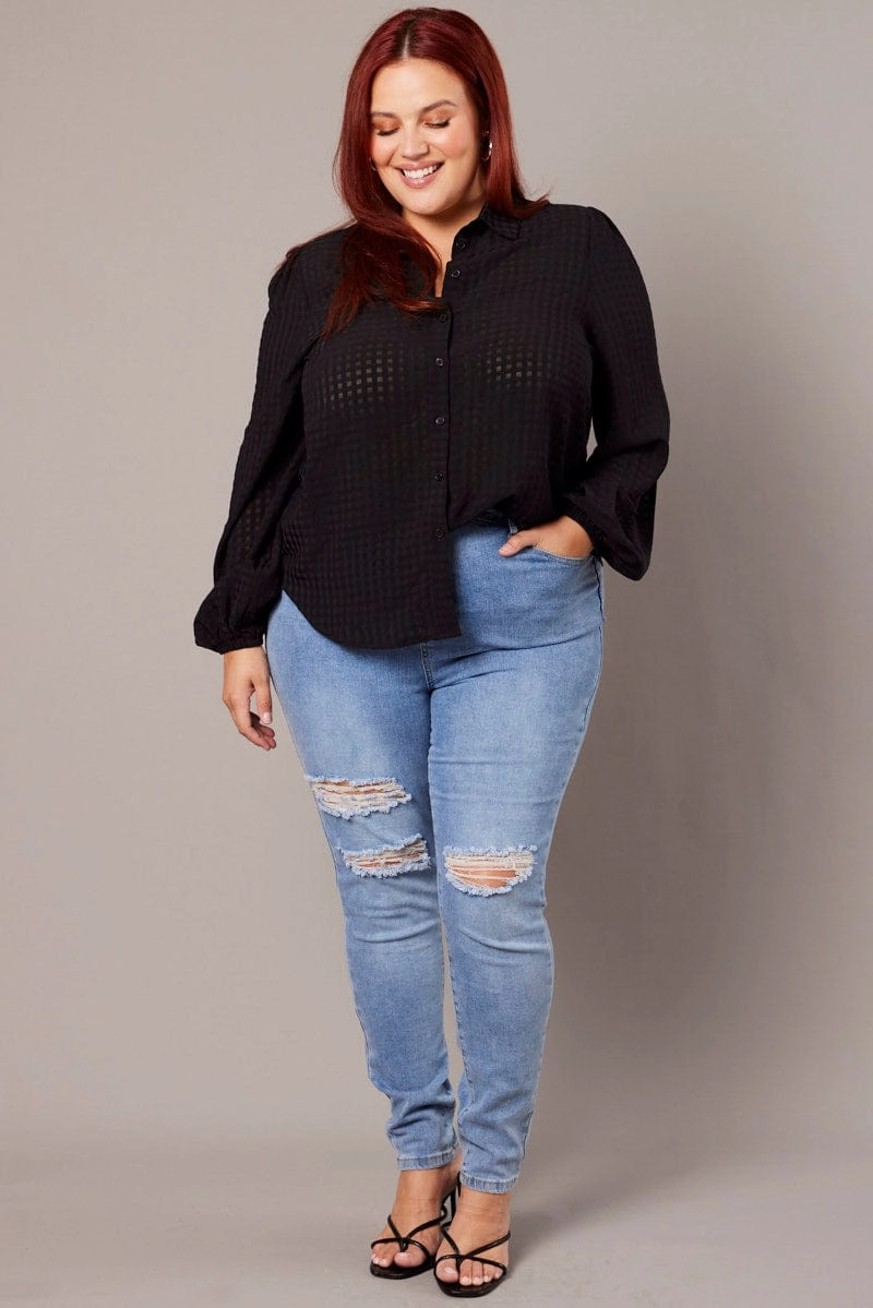 Winter Layering Travel-friendly Black Shirt Long Sleeve